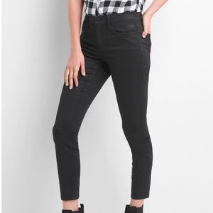 GAP Skinny Ankle Jeans in Coated Black NWT